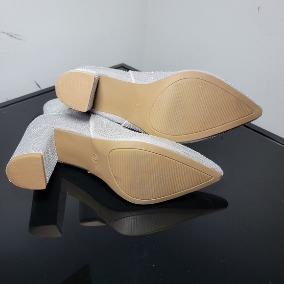 Altar'd State Silver Rhinestoned Sparkly Heeled Cowboy Boots Size 9 - Picture 7 of 14